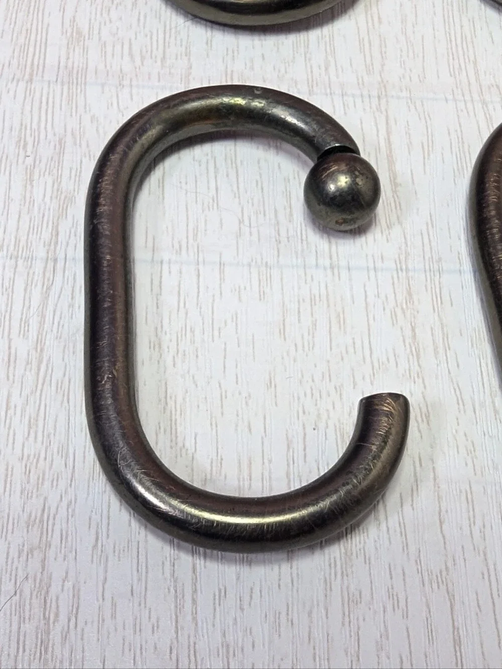 12 Stainless Steel Ball Bronze Tone Shower Curtain Hooks